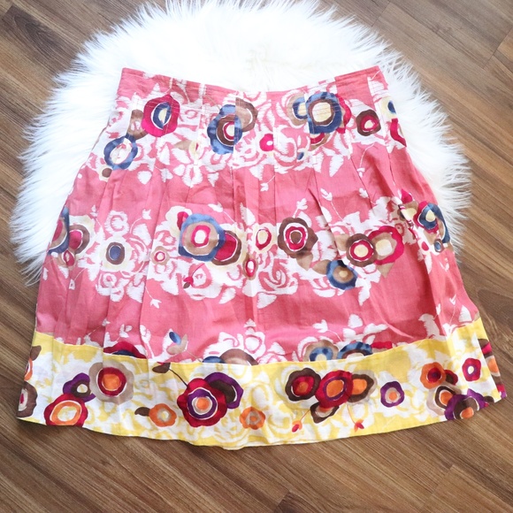 BCBGMaxAzria Dresses & Skirts - BCBGMaxAzria Floral Pleated A-Line Skirt